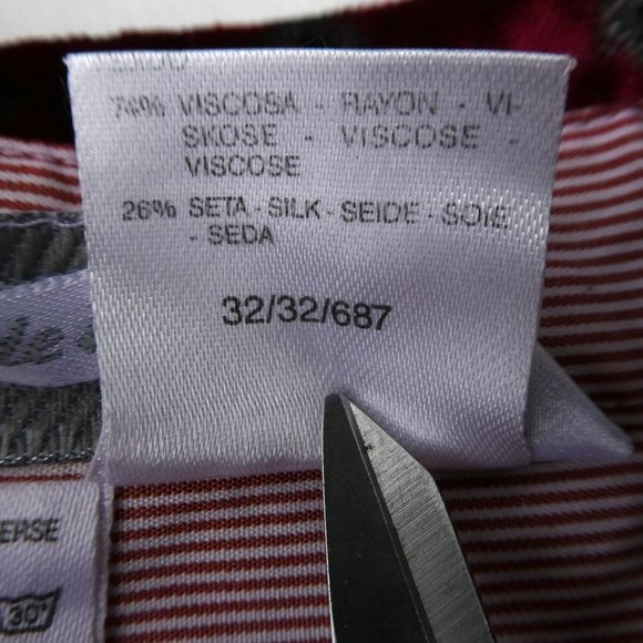 Max Mara Striped Cotton Shirt VeLVeT SiLK Blend Collar & Cuffs Made in Italy US6 - Picture 8 of 8
